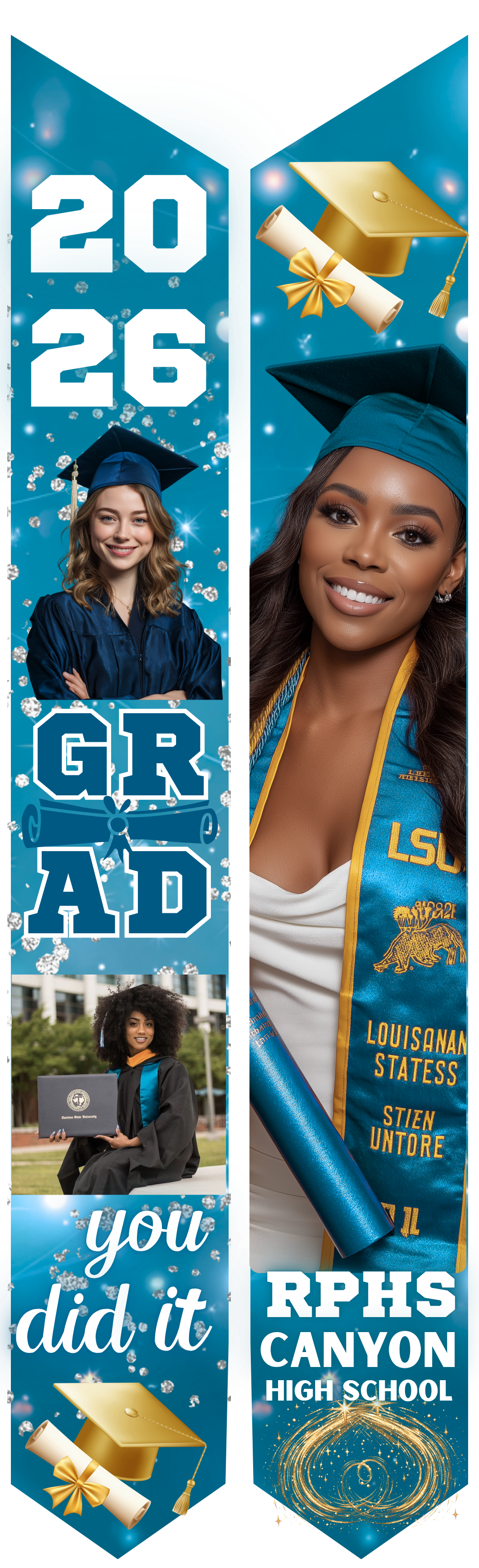 Graduation Stole - Personalized Adult