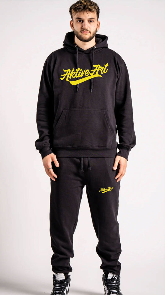 "AKTIVE LOGO" FLEECE SWEATSUIT (YELLOW/BLACK)