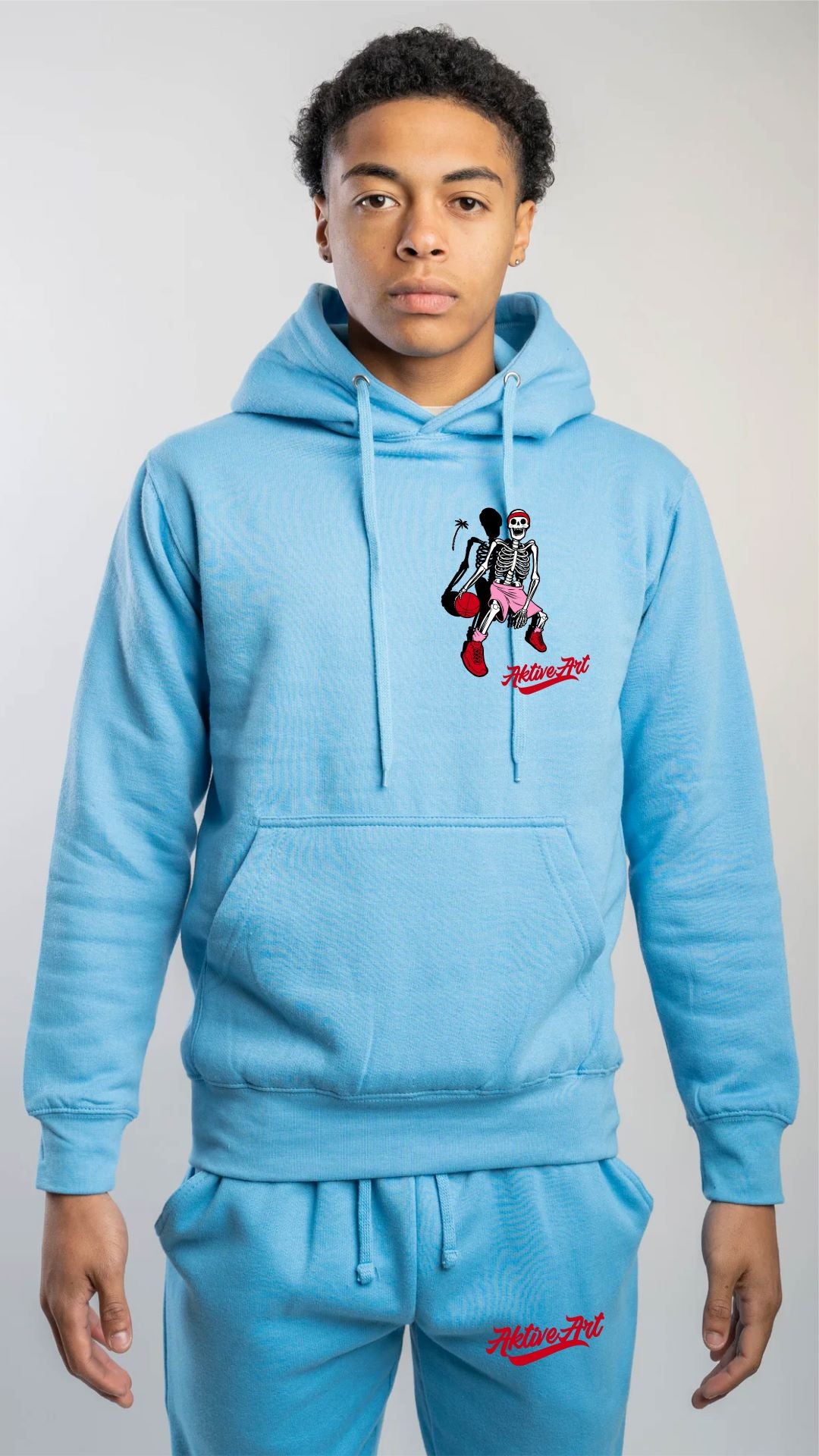 "BUILD YOUR LEGACY" FLEECE SWEATSUIT (LIGHT BLUE)